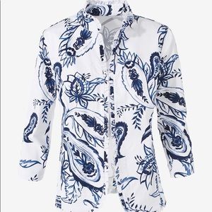 Chico’s Floral Paisley Open-Front Jacket